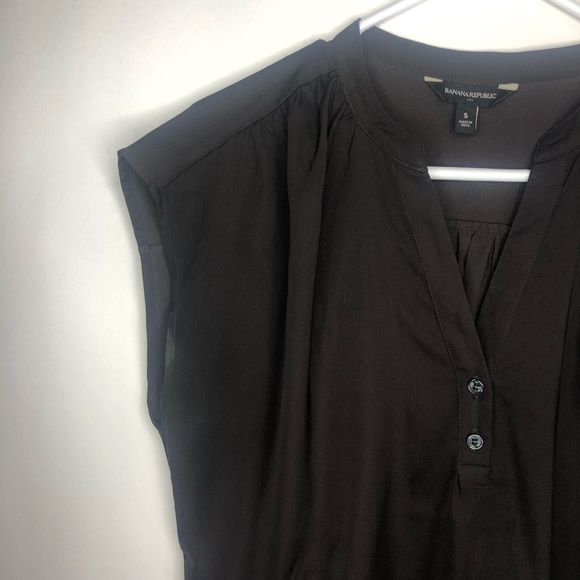 Banana Republic brown sleeveless dolman v neck blouse S - Picture 3 of 11